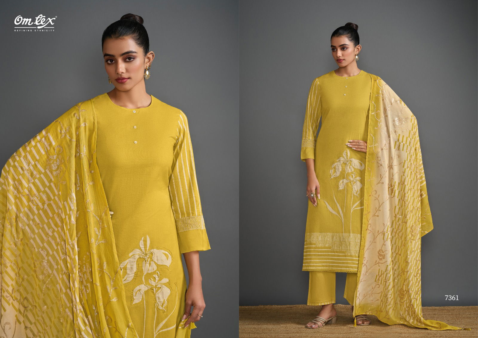 Sleek By Omtex Lawn Cotton Embroidery Salwar Kameez Surat Wholesale Market